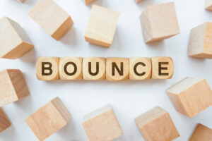 Letters on wooden blocks spelling bounce